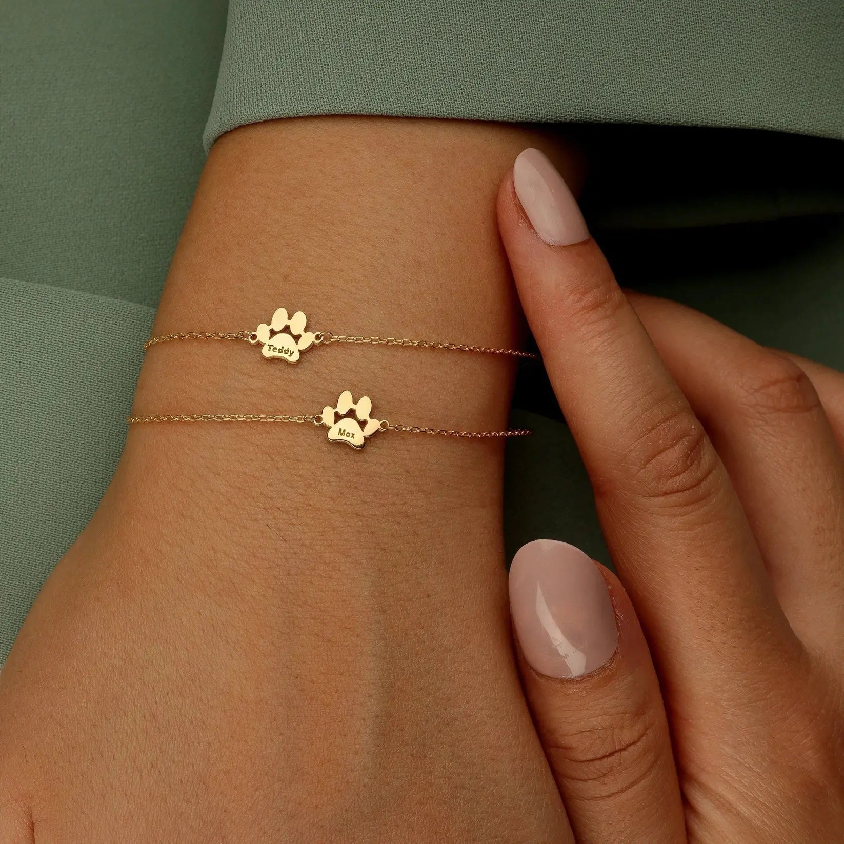 PULSERA PERSONALIZADA CON HUELLA Y NOMBRE