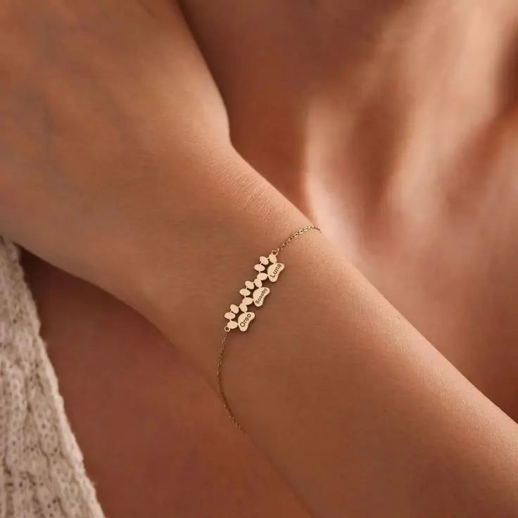 PULSERA PERSONALIZADA CON HUELLA Y NOMBRE